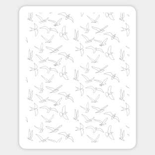 flock - linear birds pattern Sticker